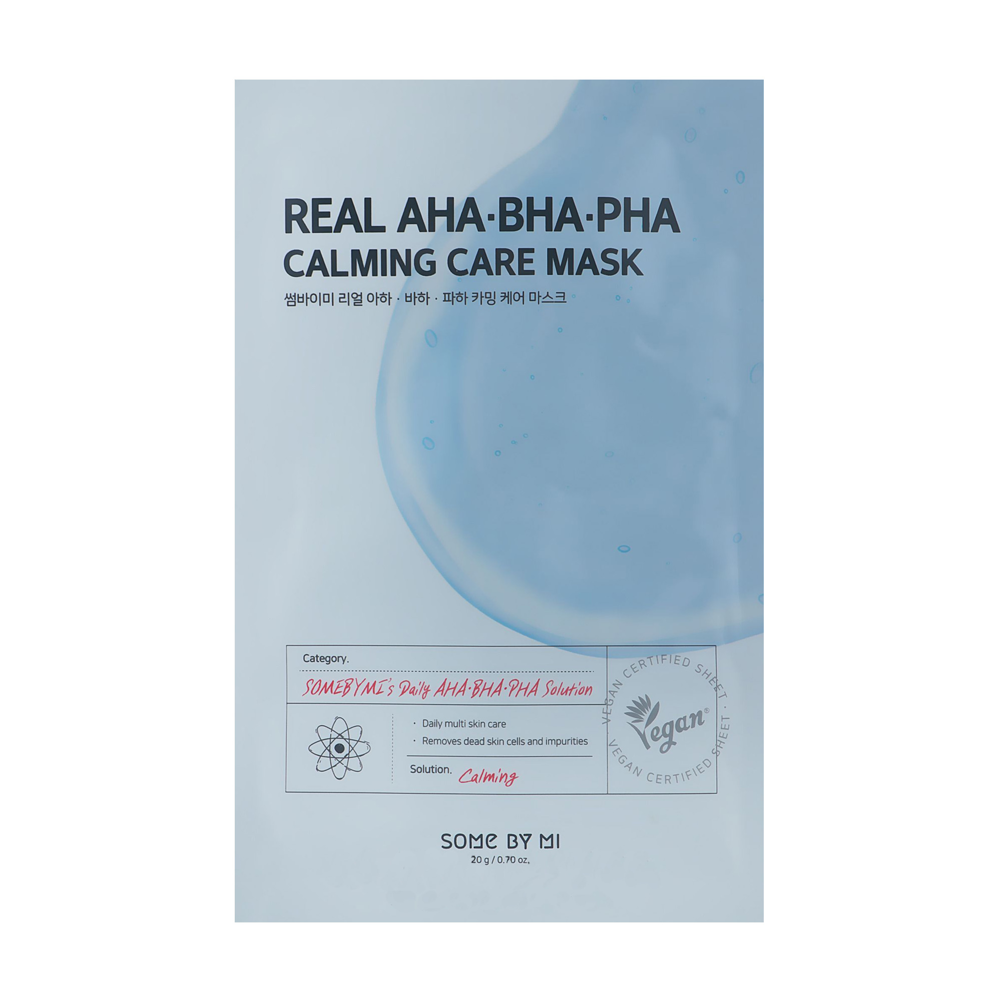 Тканинна маска для обличчя Some By Mi Real Aha Bha Pha Calming Care Mask з кислотами, 20 г